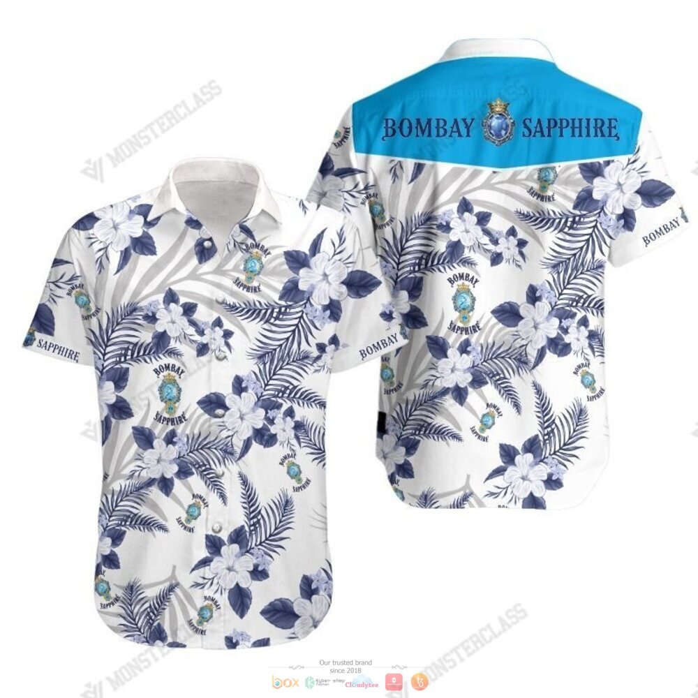 Bombay Sapphire Tropical Plant Hawaiian Shirt, Shorts 4