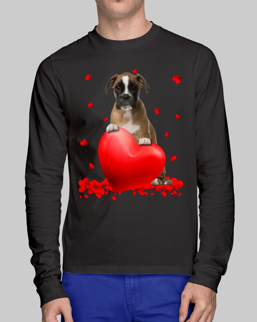 Brown Boxer Valentine Hearts shirt hoodie 12