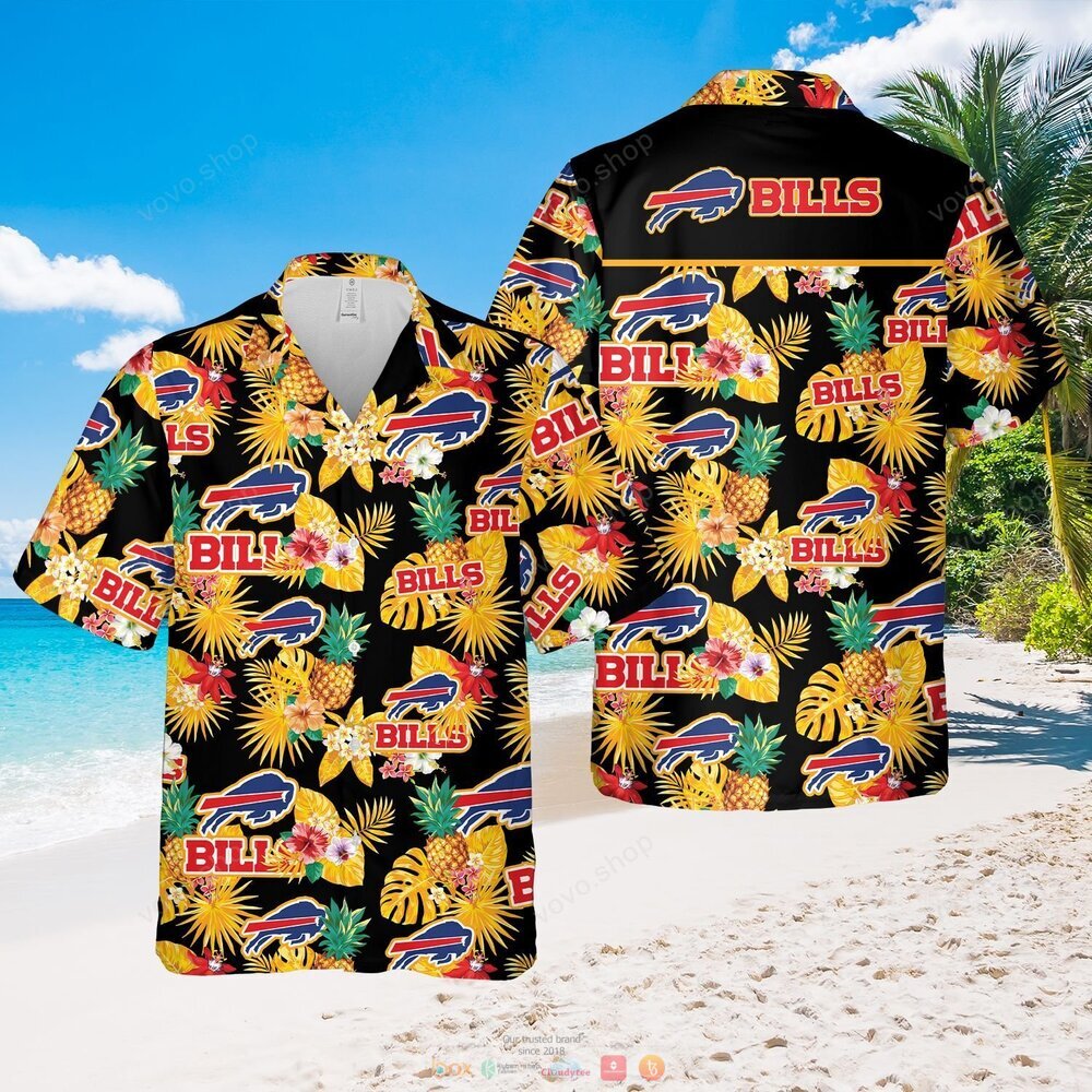 Buffalo Bills NFL black yellow Hawaiian Shirt, shorts 5