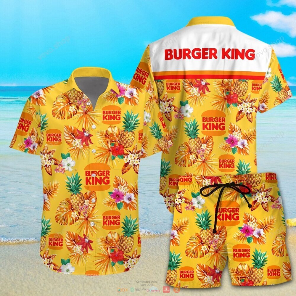 Burger King pineapple Hawaiian Shirt, shorts 5