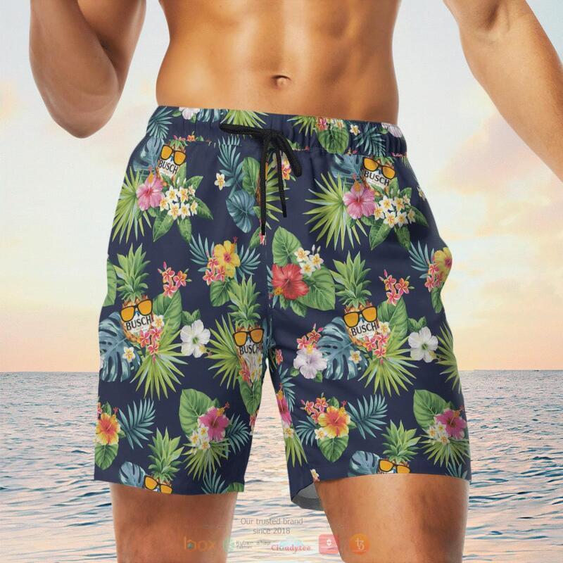 BEST Beer Busch Beer Tropical Navy Hawaiian short 3 BEST Beer Busch Beer Tropical Navy Hawaiian short - Image 3