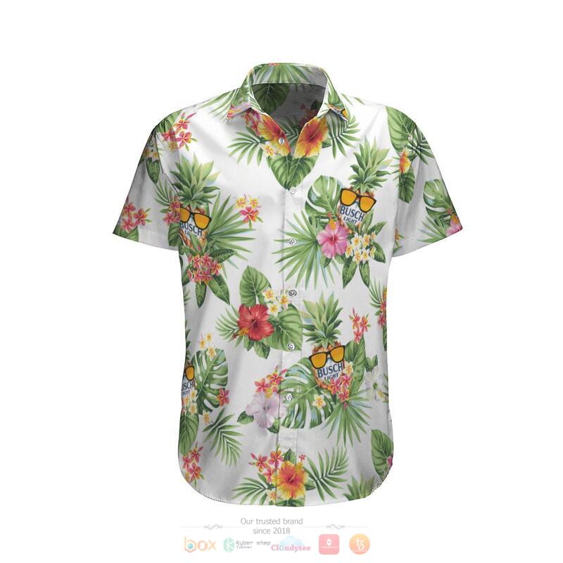 BEST Beer Busch Light Hibiscus Flower Hawaiian Shirt 6