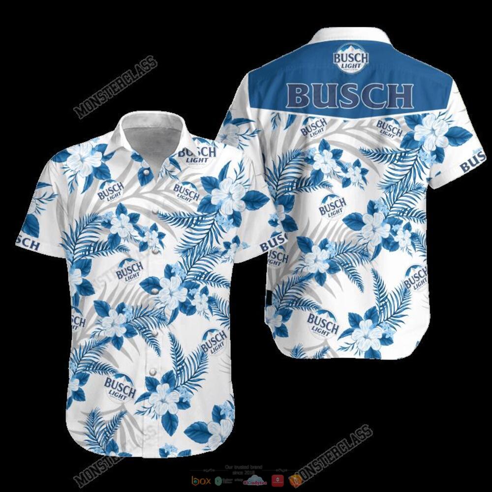 Busch Light Tropical Plant Hawaiian Shirt, Shorts 5