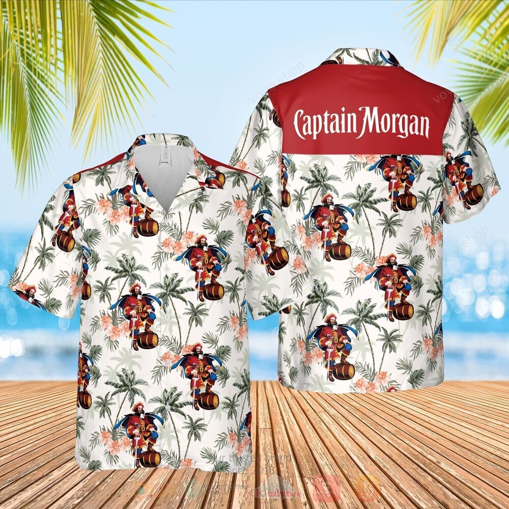 Captain Morgan White Hawaiian Shirt, Short 8
