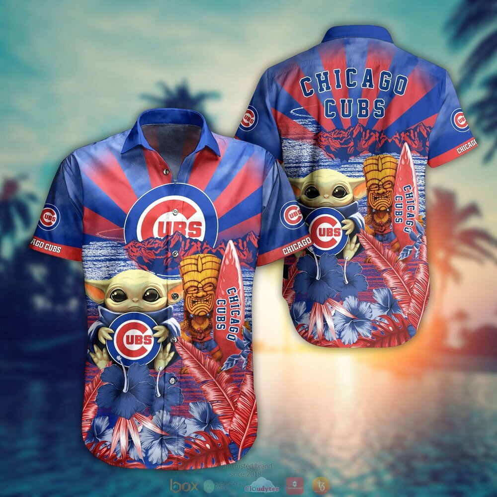BEST Baby Yoda Chicago Cubs MLB Hawaiian Shirt, Shorts 1