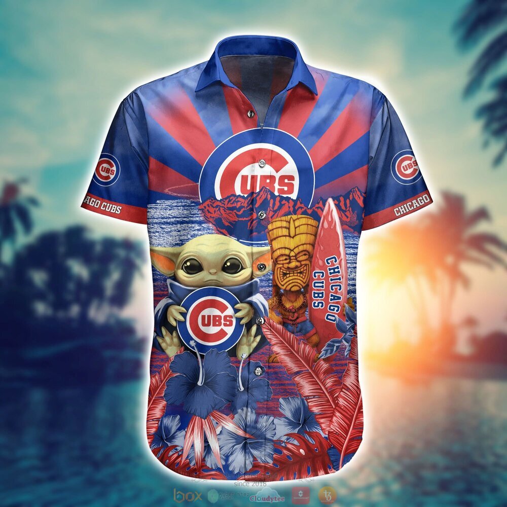 BEST Baby Yoda Chicago Cubs MLB Hawaiian Shirt, Shorts 2