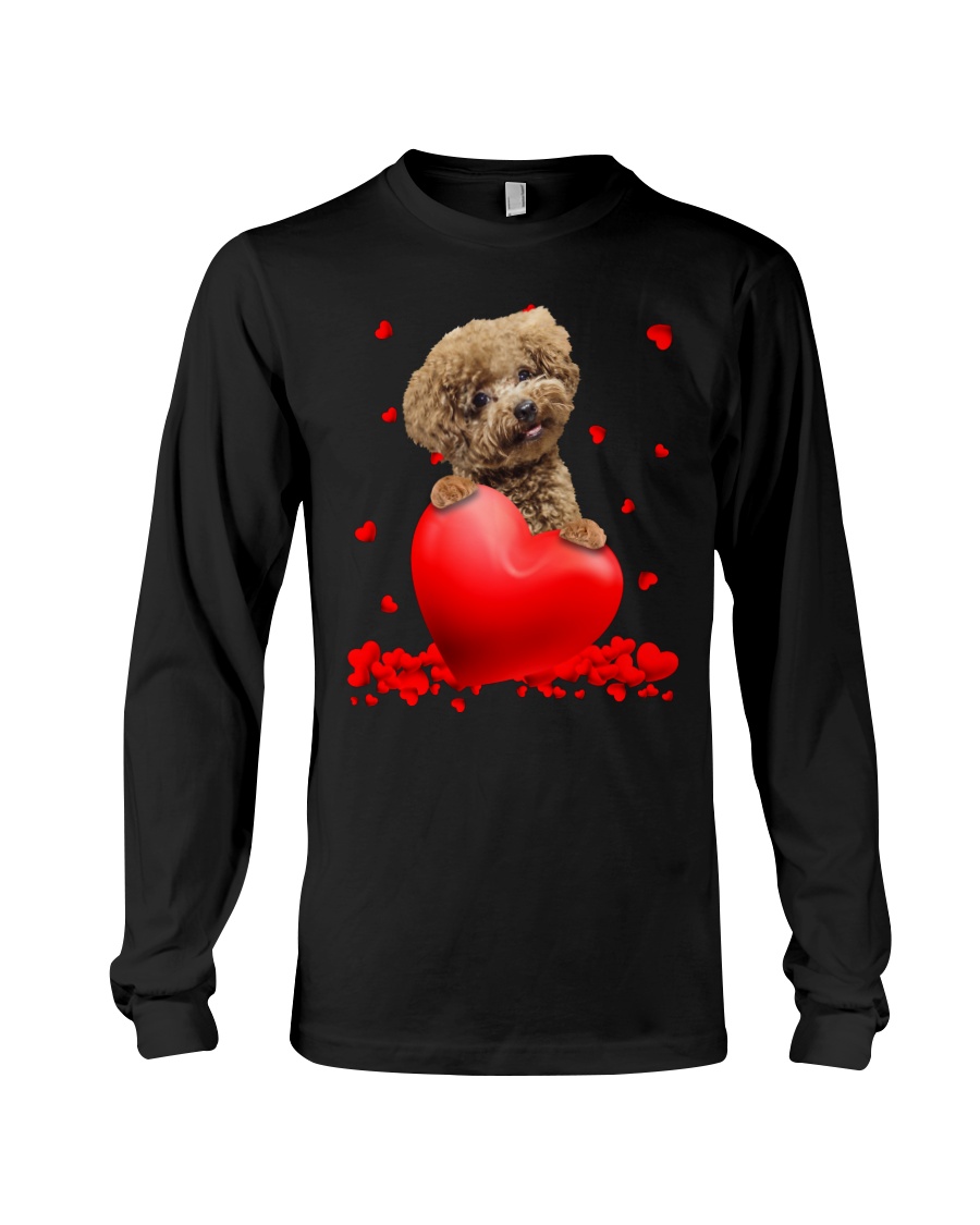 Chocolate Toy Poodle Valentine Hearts shirt, hoodie 3