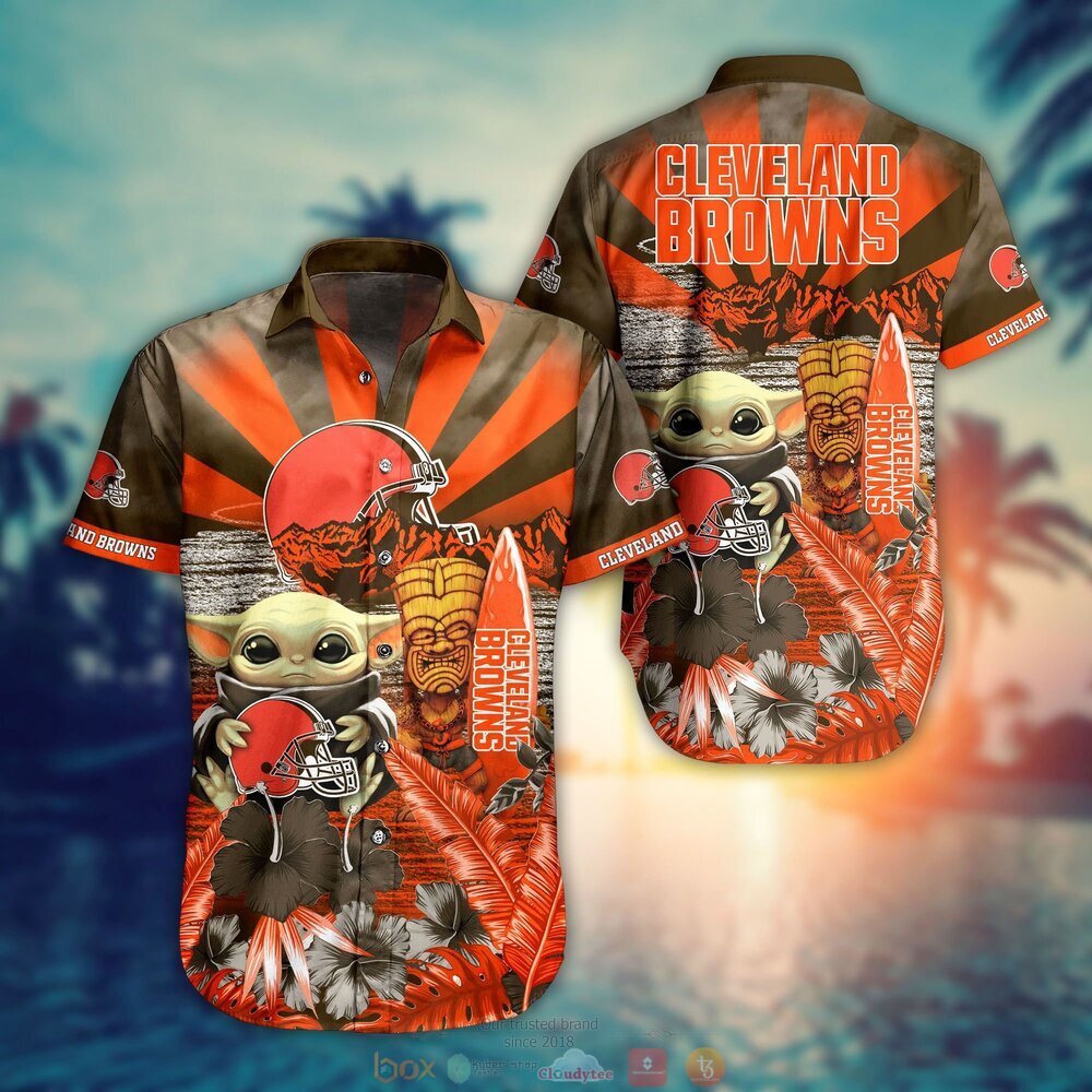 BEST Baby Yoda Cleveland Browns NFL Hawaiian Shirt, Shorts 12