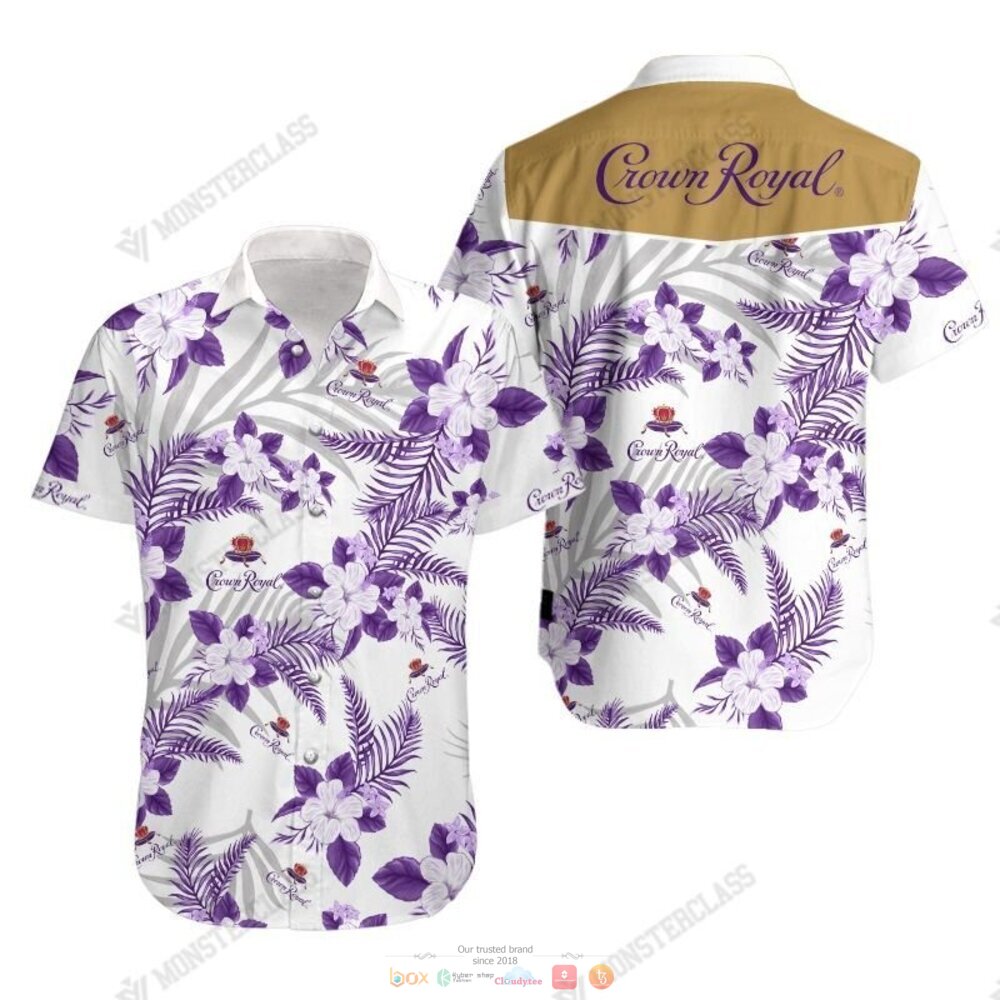 Crown Royal Purple Tropical Plant Hawaiian Shirt, Shorts 4