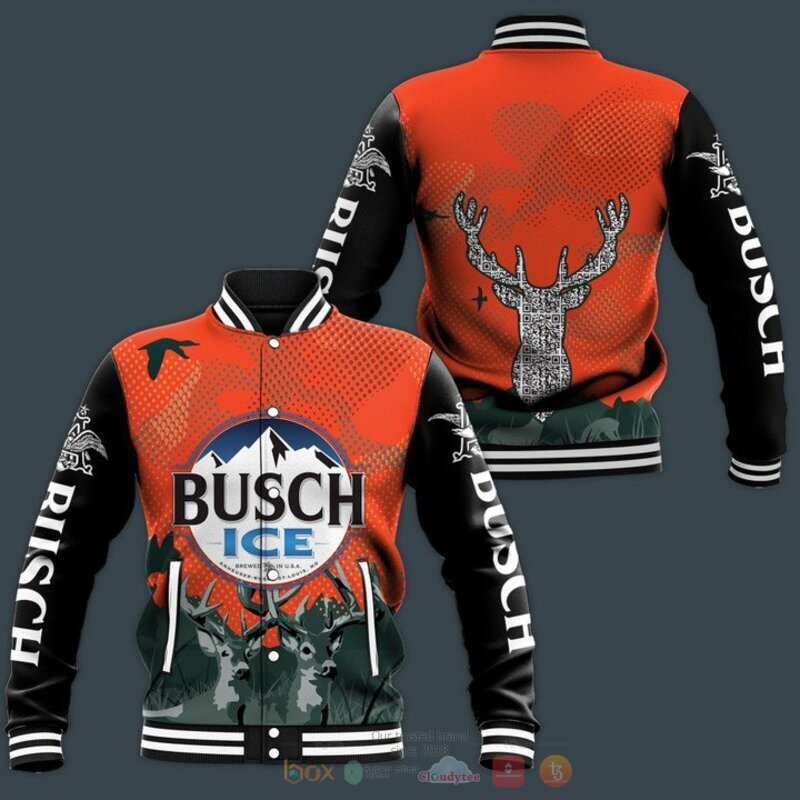 HOT Busch ice beer Deer Deer Baseball jacket 1