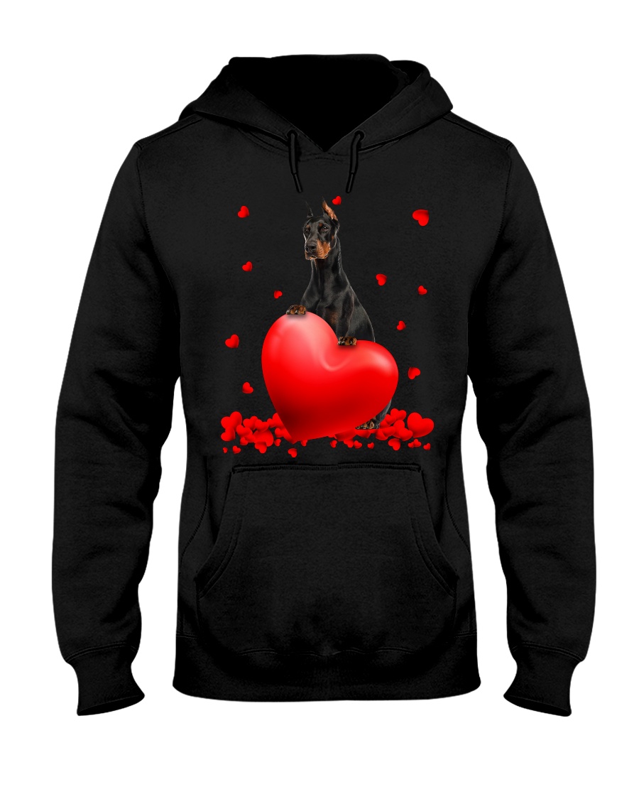 NEW Black Dobermann Valentine Hearts shirt, hoodie 22