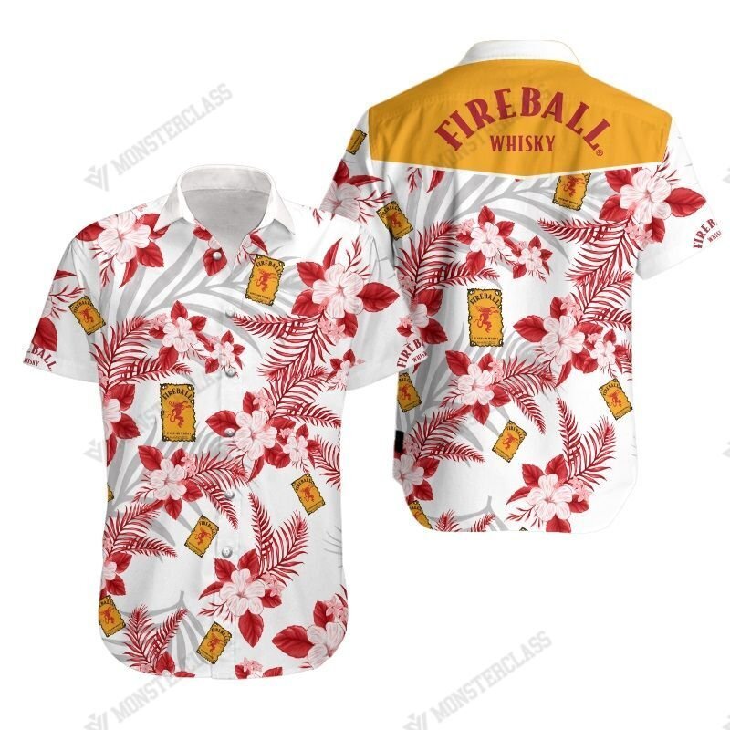 BEST Fireball Whisky Hawaiian Shirt, Short 5