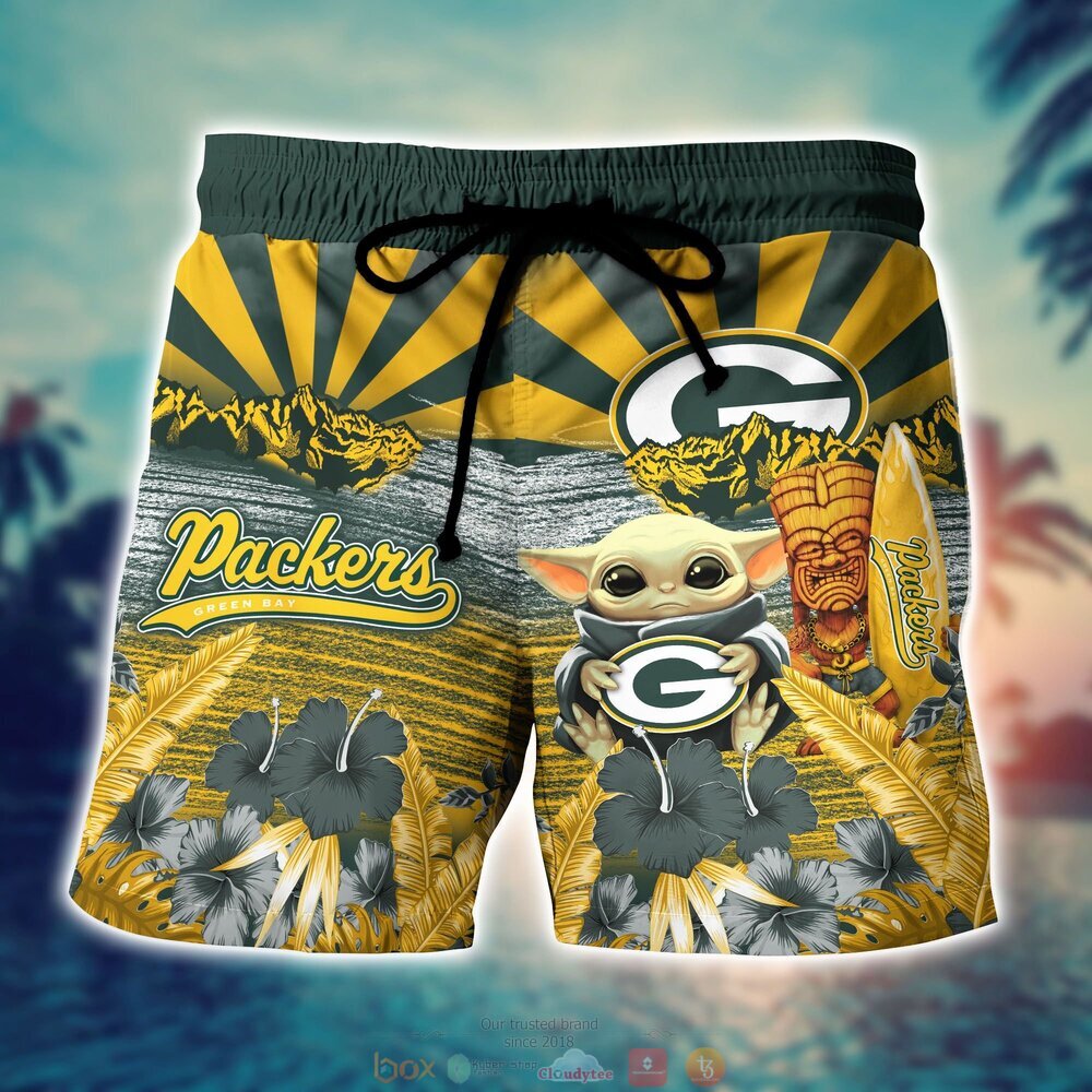 BEST Baby Yoda Green Bay Packers NFL Hawaiian Shirt, Shorts 4