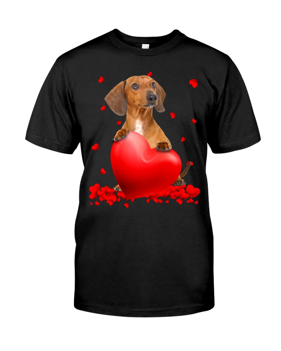 NEW Red Dachshund Valentine Hearts shirt, hoodie 24