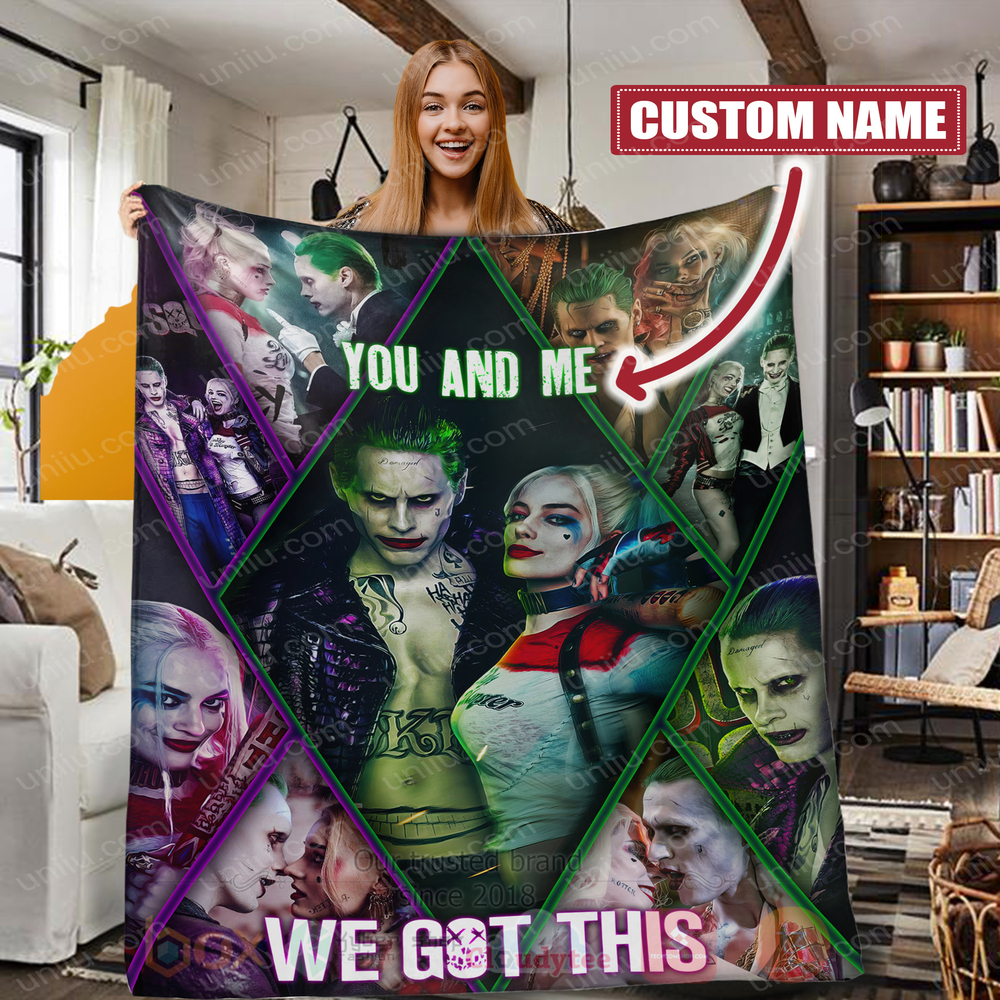 Joker and Harley Quinn, You And Me We Got This Personalized Blanket 13