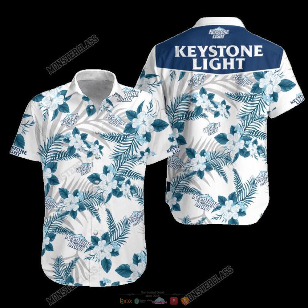Keystone Light Tropical Plant Hawaiian Shirt, Shorts 5