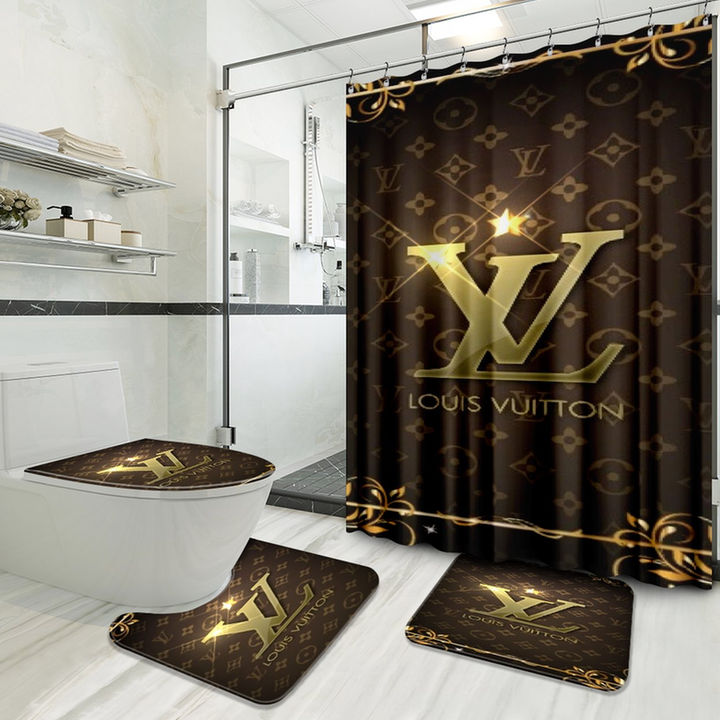 NEW Louis Vuitton brown pattern shower curtains 12