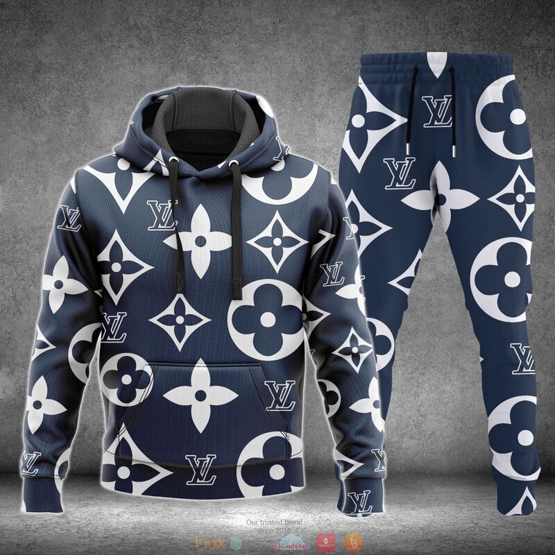BEST Louis Vuitton Blue pattern full print 3d hoodie, sweatpant 3