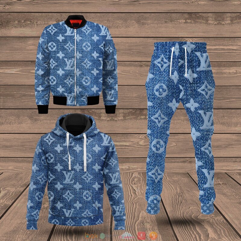 BEST Louis Vuitton blue pattern full print 3d hoodie, bomber jacket 13
