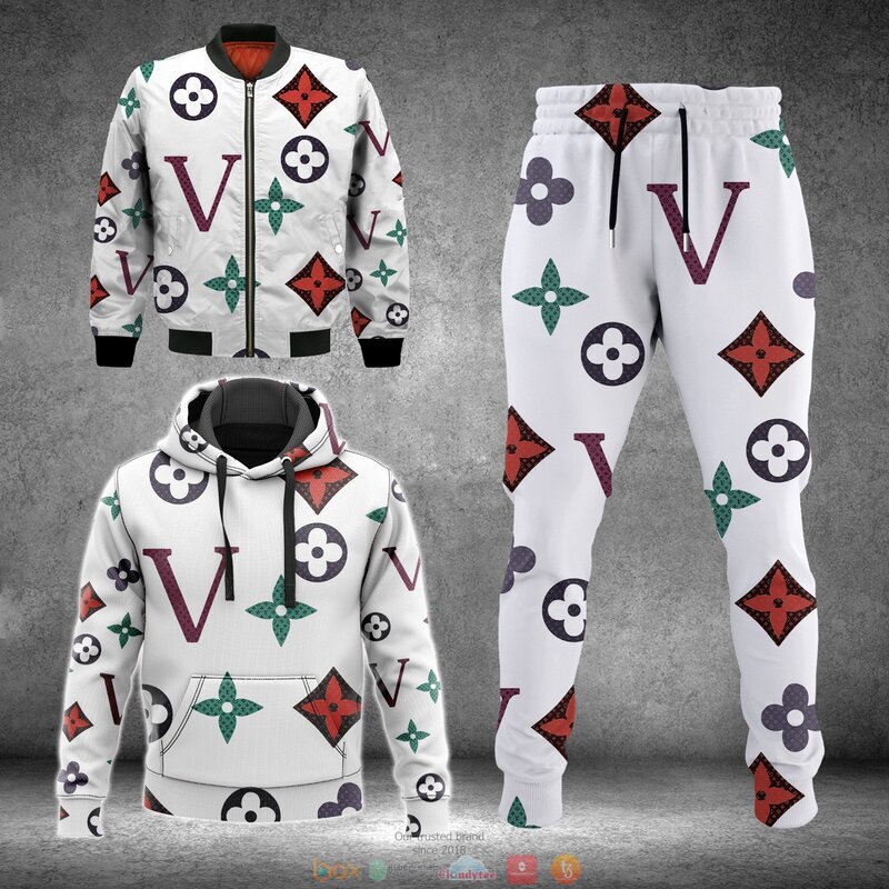 BEST Louis Vuitton white pattern full print 3d hoodie, bomber jacket 13