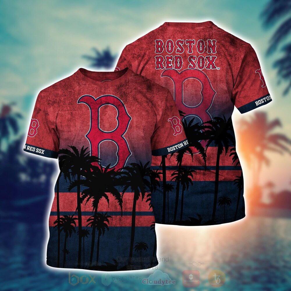 TOP MLB Boston Red Sox Short Sleeve Hawaiian Shirt, Short 2