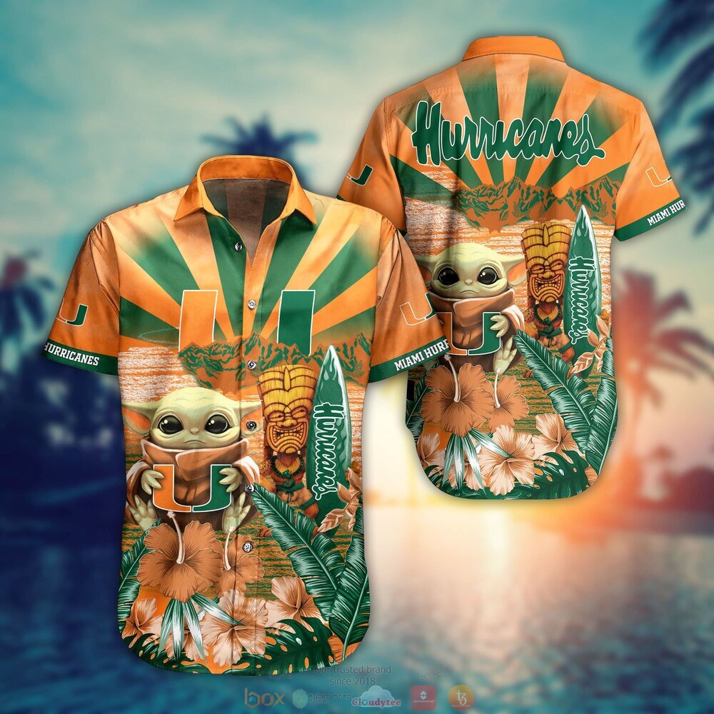 BEST Baby Yoda Miami Hurricanes NCAA Hawaiian Shirt, Shorts 10
