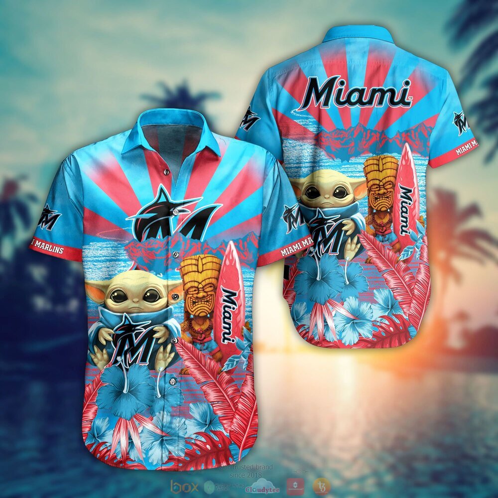 BEST Baby Yoda Miami Marlins MLB Hawaiian Shirt, Shorts 9
