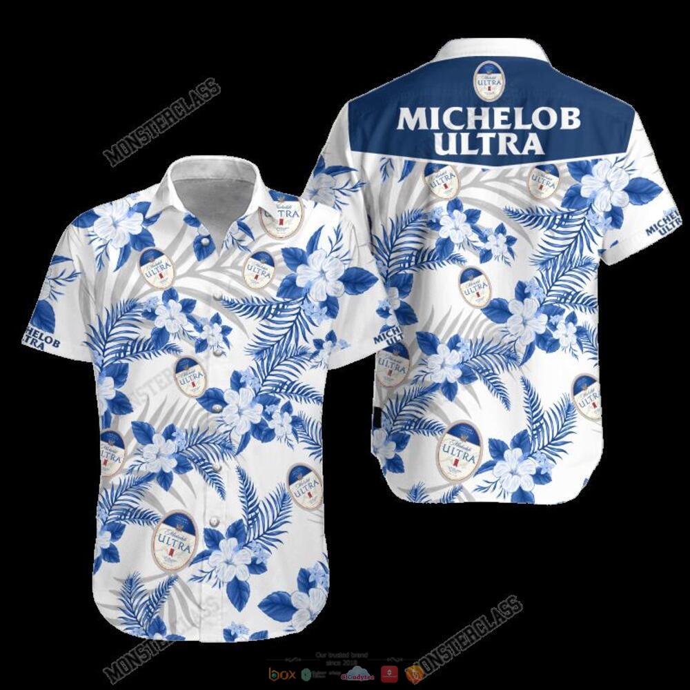 Michelob Ultra Tropical Plant Hawaiian Shirt, Shorts 5