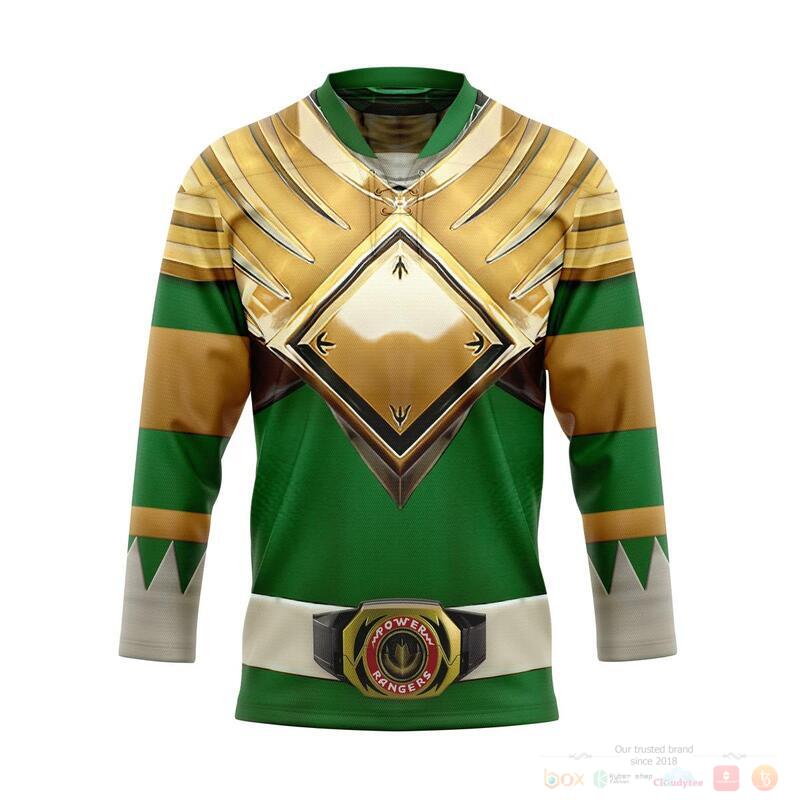 BEST Mighty Morphin Green The Power Rangers Hockey Jersey 6