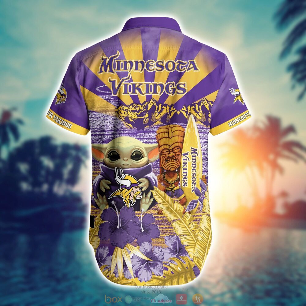 BEST Baby Yoda Minnesota Vikings NFL Hawaiian Shirt, Shorts 6