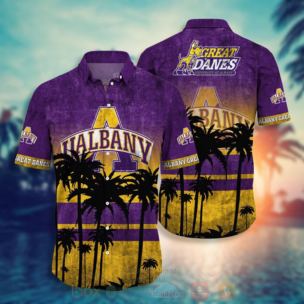 TOP NCAA Albany Great Danes football Short Sleeve Hawaiian Shirt, Short 1