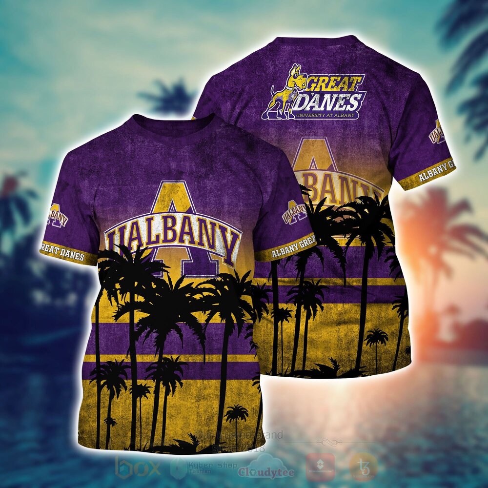 TOP NCAA Albany Great Danes football Short Sleeve Hawaiian Shirt, Short 2