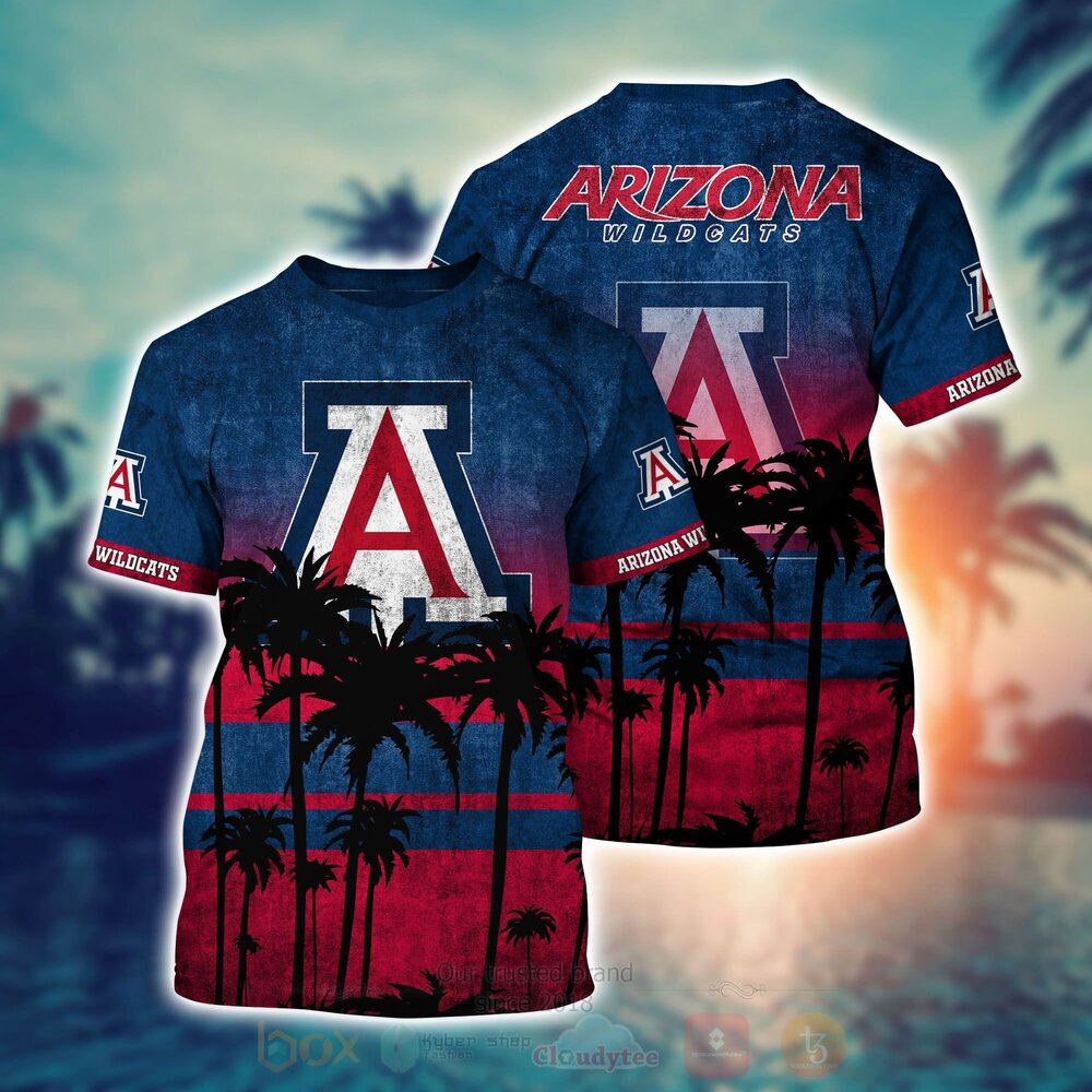 TOP NCAA Arizona Wildcats Short Sleeve Hawaiian Shirt, Short 2
