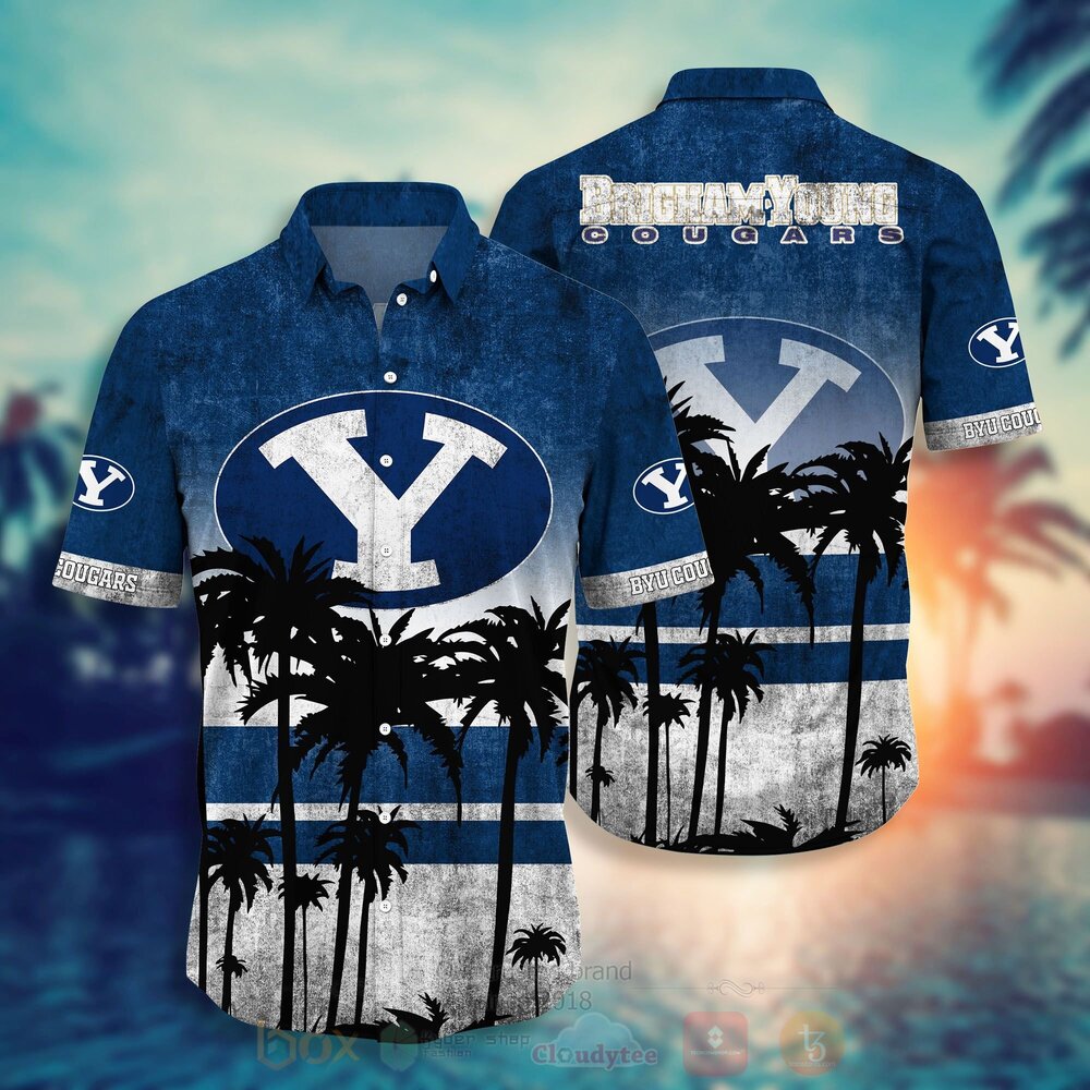 TOP NCAA BYU Cougars men's basketball Short Sleeve Hawaiian Shirt, Short 11