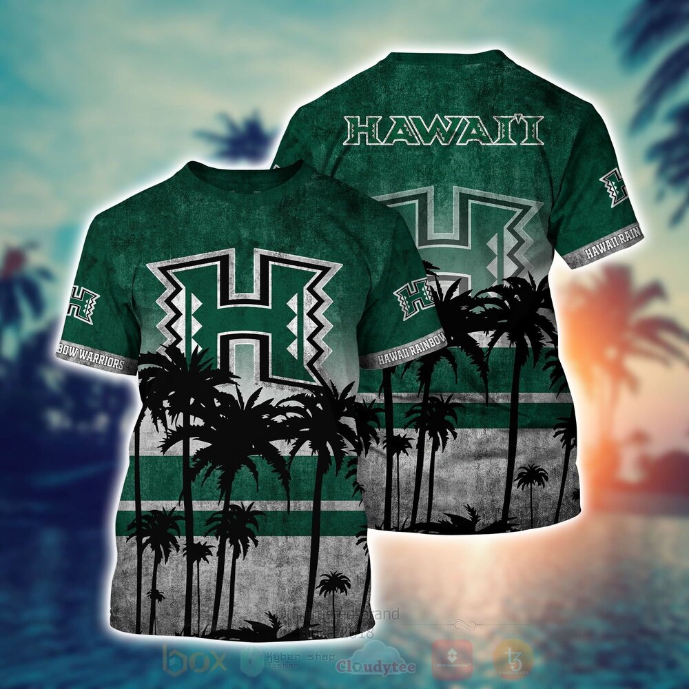 TOP NCAA Hawaii Rainbow Warriors football Short Sleeve Hawaiian Shirt, Short 6