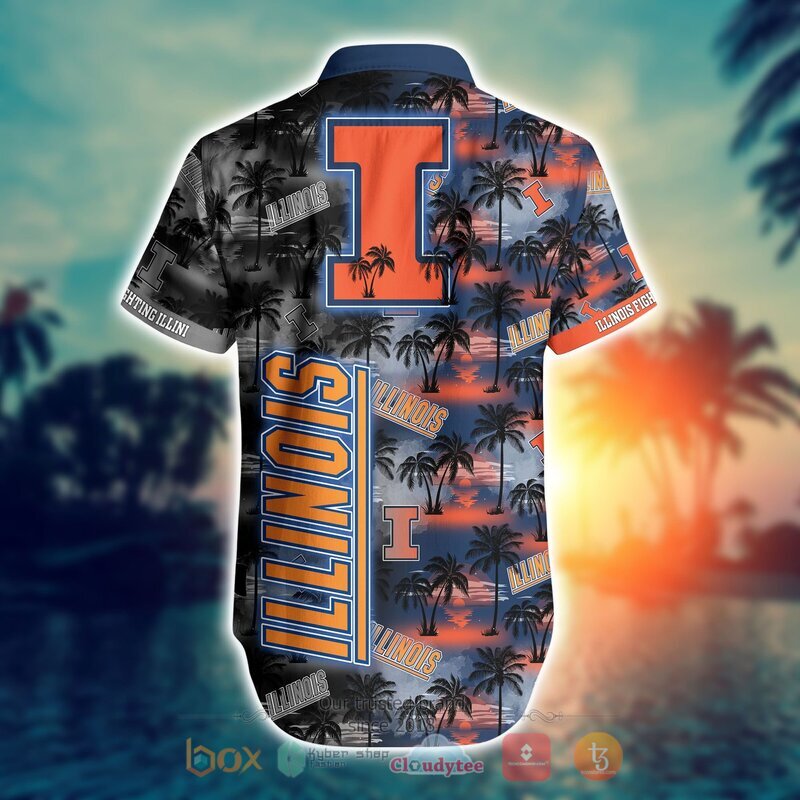 Illinois Fighting Illini Style NCAA Hawaiian shirt, Short 6