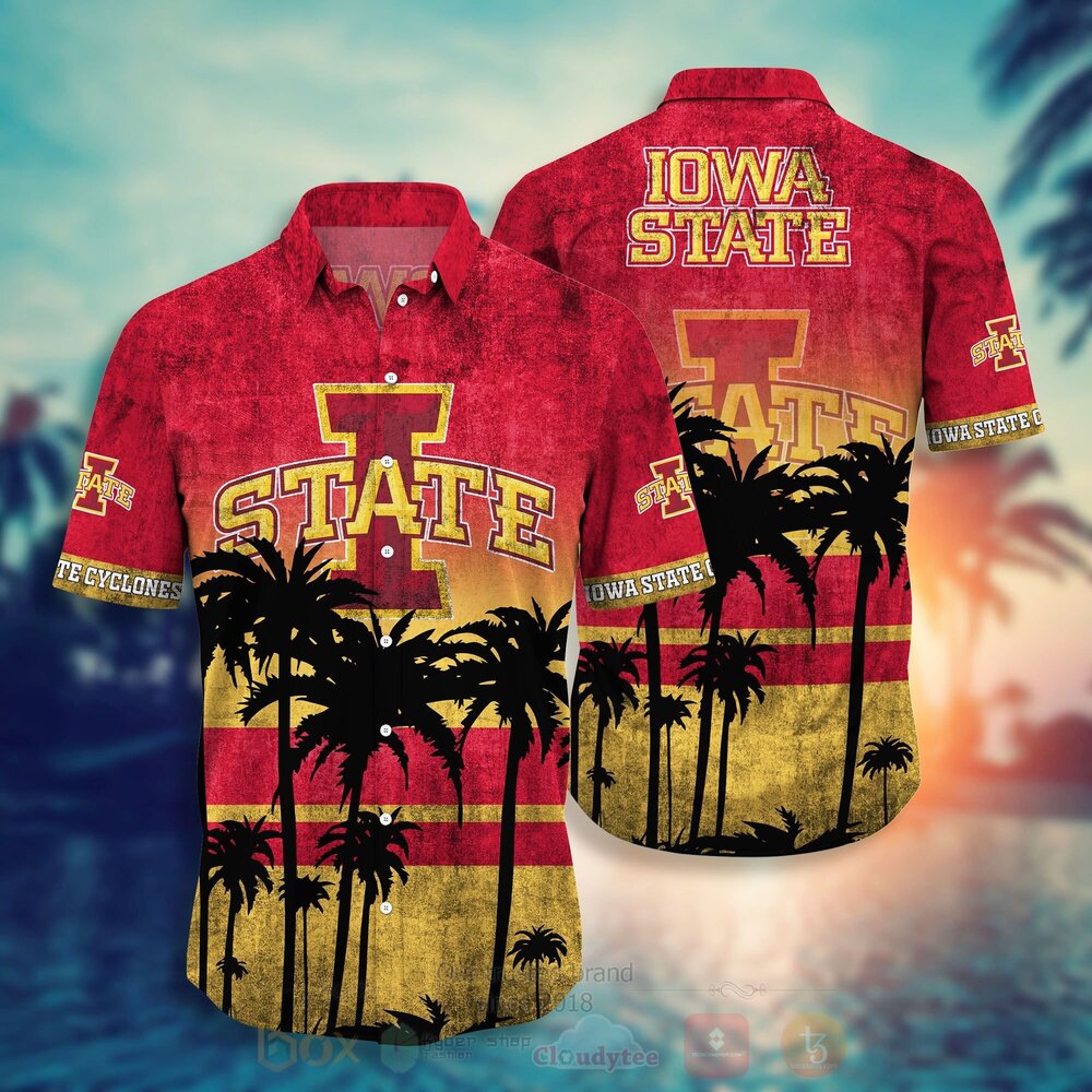 TOP NCAA Iowa State Cyclones football Short Sleeve Hawaiian Shirt, Short 1