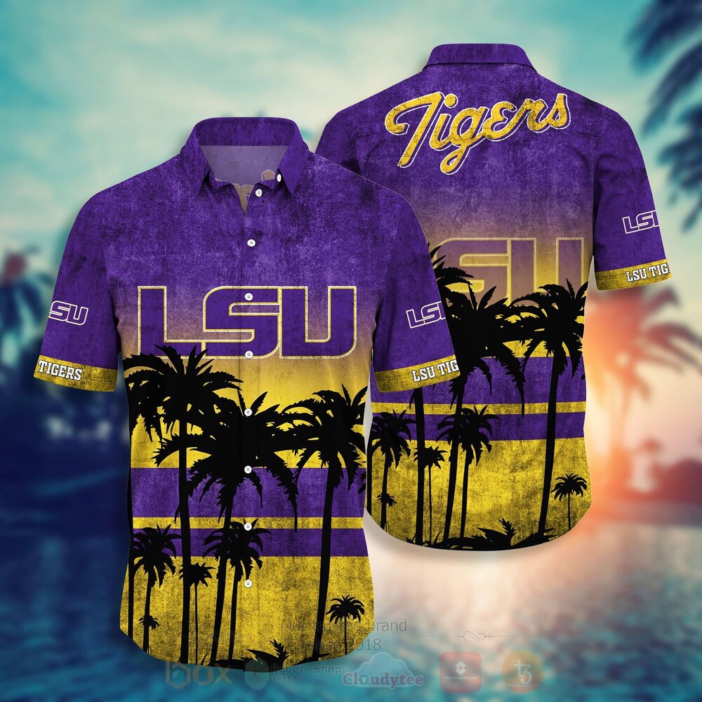TOP NCAA LSU Tigers and Lady Tigers Short Sleeve Hawaiian Shirt, Short 10