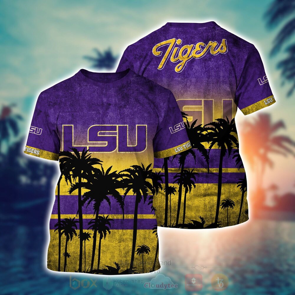 TOP NCAA LSU Tigers and Lady Tigers Short Sleeve Hawaiian Shirt, Short 6