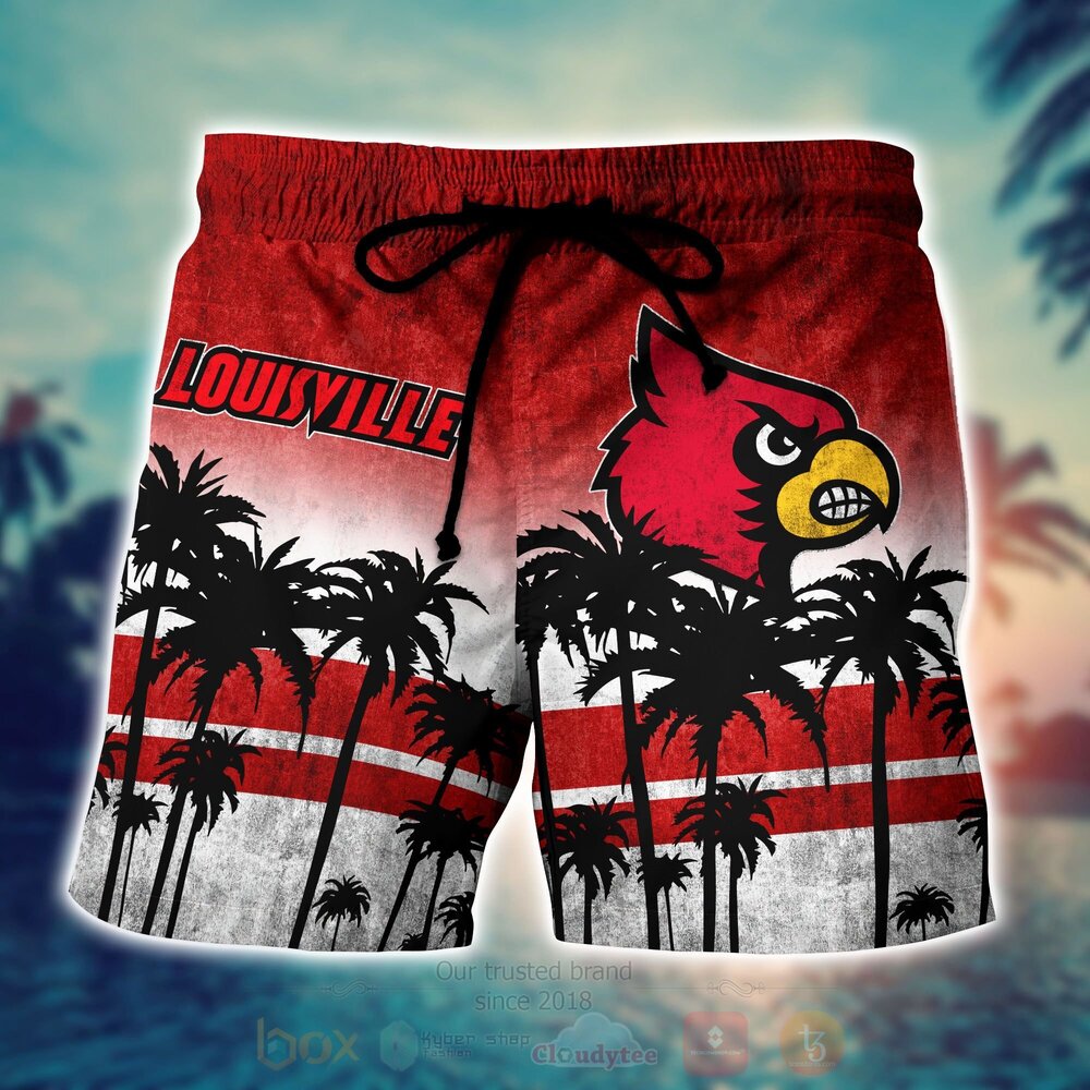 TOP NCAA Louisville Cardinals Short Sleeve Hawaiian Shirt, Short 5
