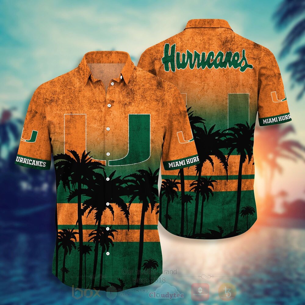 TOP NCAA Miami Hurricanes football Short Sleeve Hawaiian Shirt, Short 11