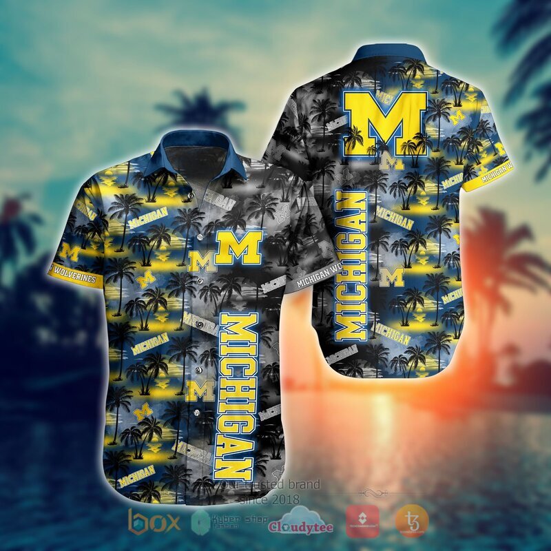 Michigan Wolverines Style NCAA Hawaiian shirt, Short 12