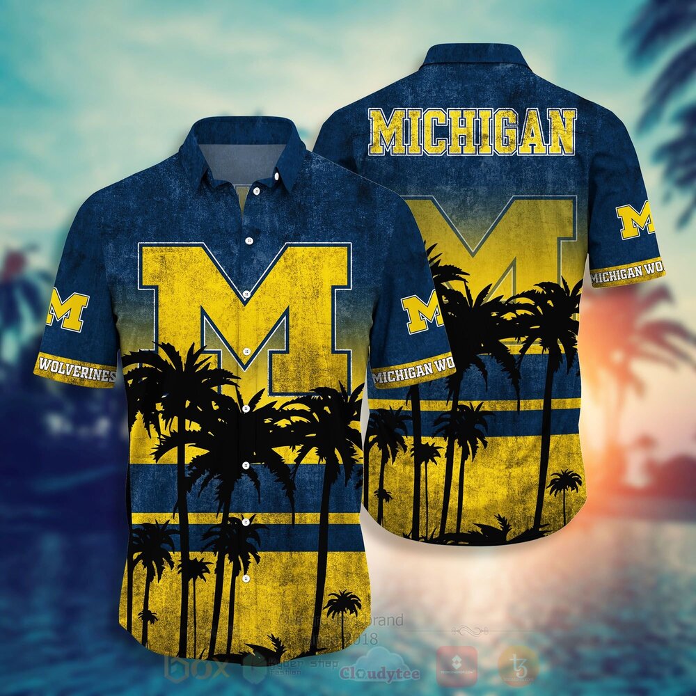 TOP NCAA Michigan Wolverines Short Sleeve Hawaiian Shirt, Short 10