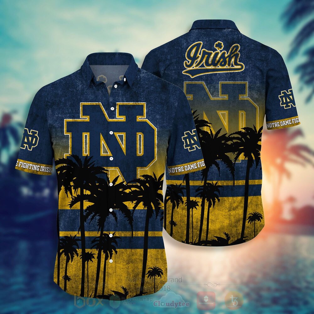 TOP NCAA Notre Dame Fighting Irish Short Sleeve Hawaiian Shirt, Short 11