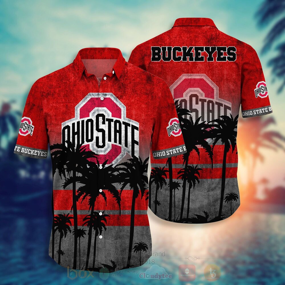 TOP NCAA Ohio State Buckeyes Short Sleeve Hawaiian Shirt, Short 11