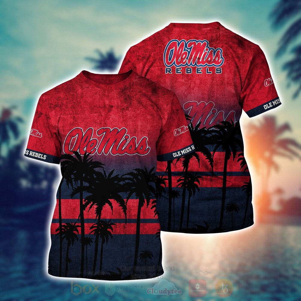 TOP NCAA Ole Miss Rebels football Short Sleeve Hawaiian Shirt, Short 2
