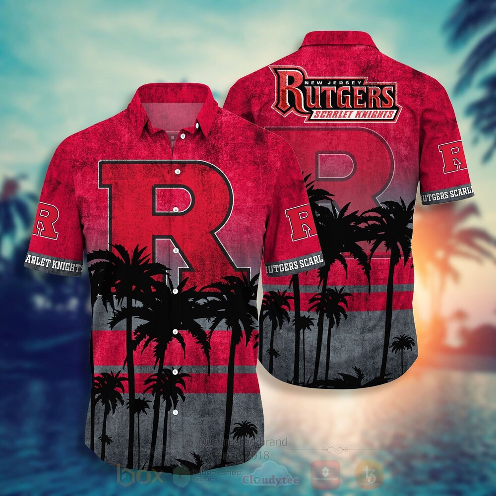 TOP NCAA Rutgers Scarlet Knights Short Sleeve Hawaiian Shirt, Short 10