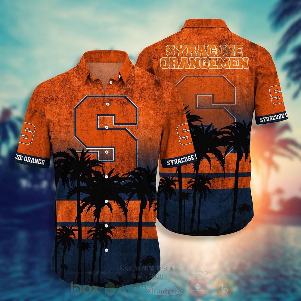 TOP NCAA Syracuse Orange Short Sleeve Hawaiian Shirt, Short 1