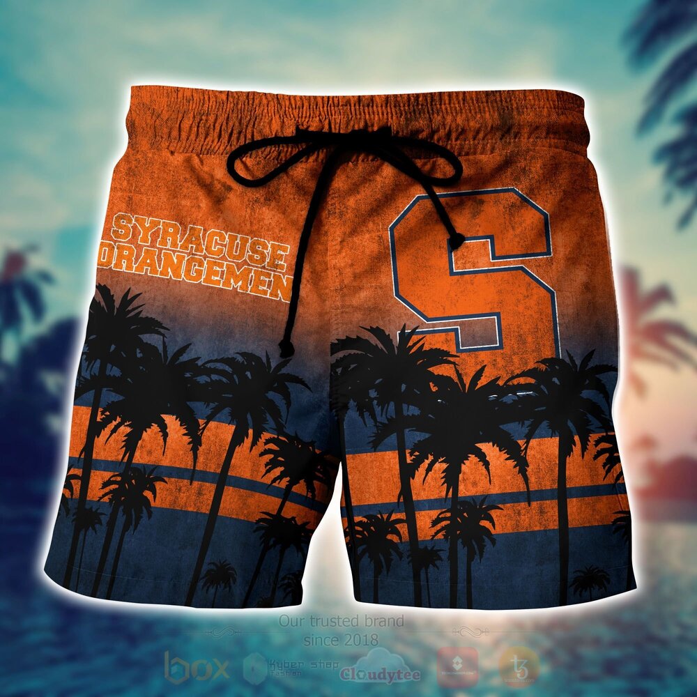 TOP NCAA Syracuse Orange Short Sleeve Hawaiian Shirt, Short 9