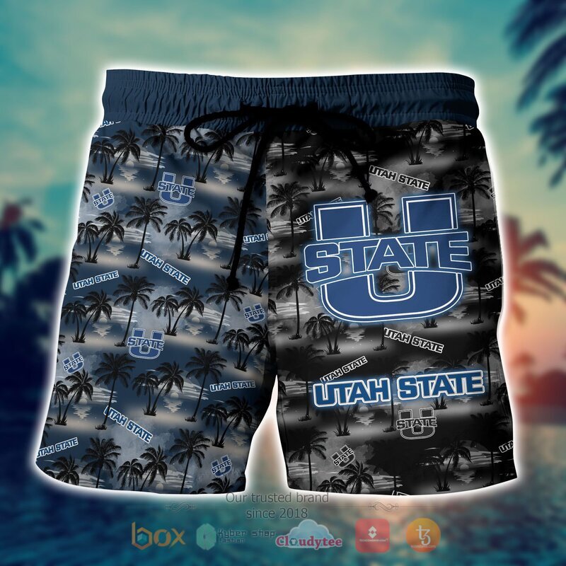 Utah State Aggies Style NCAA Hawaiian shirt, Short 4